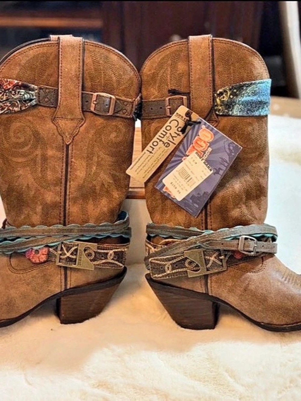 Durango DCRP102 Western Boots Brown & Blue US 7.5 M